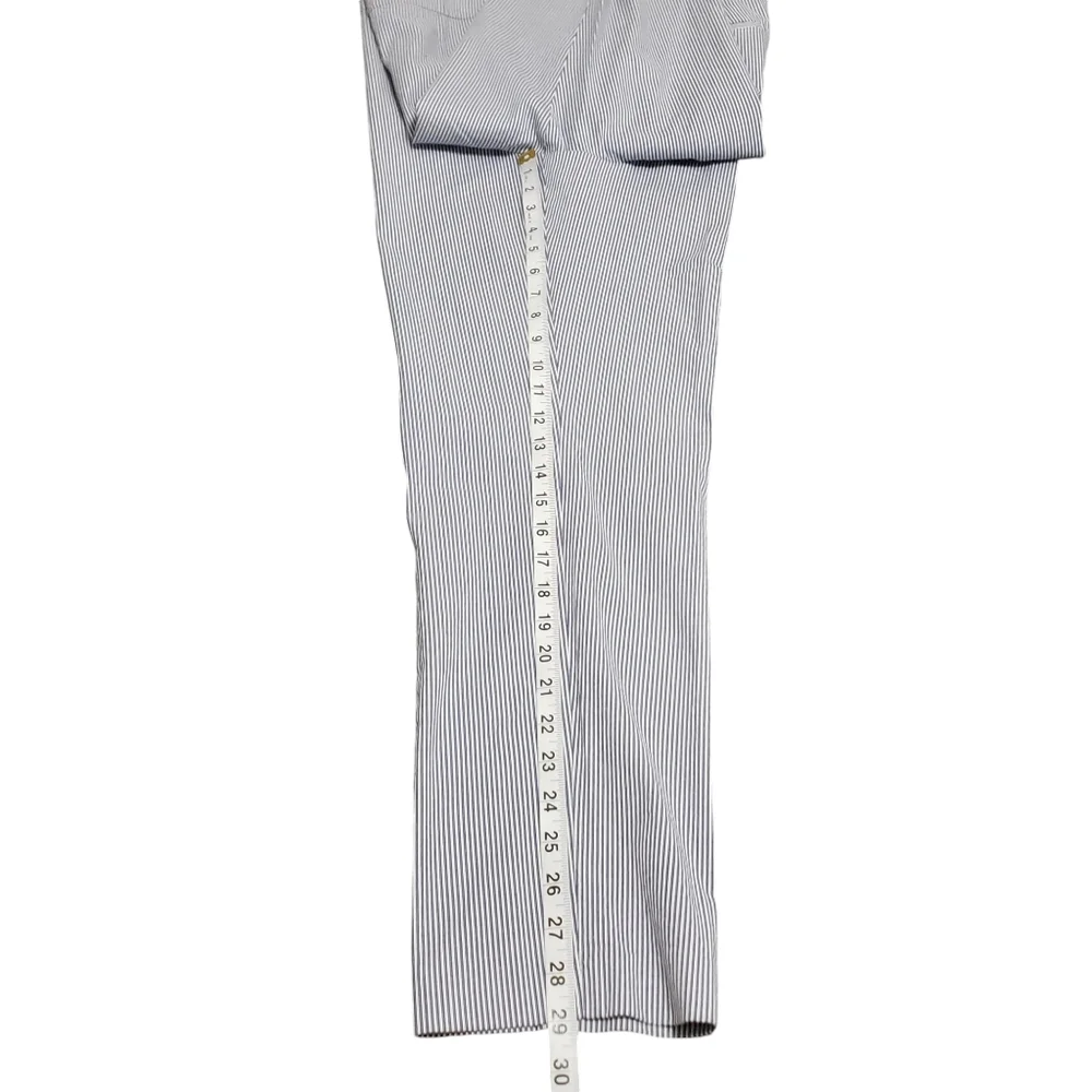 Talbots‎ Chatham Pinstripe Slim Ankle Side Zip Pants Blue/White Womens Sz 14